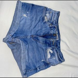 blue jean shorts